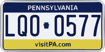 PA license plate LQO0577