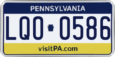 PA license plate LQO0586