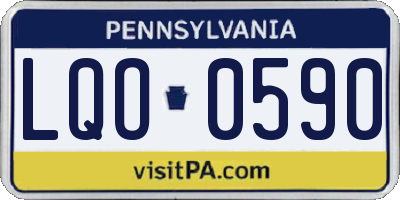 PA license plate LQO0590
