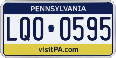 PA license plate LQO0595