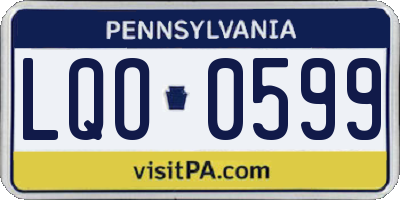 PA license plate LQO0599