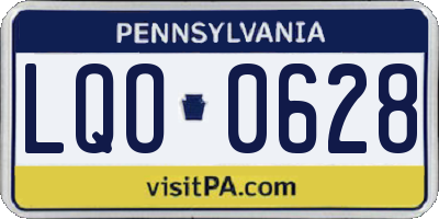 PA license plate LQO0628