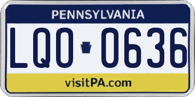 PA license plate LQO0636