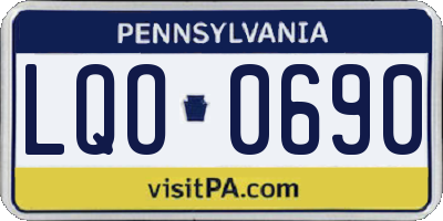 PA license plate LQO0690