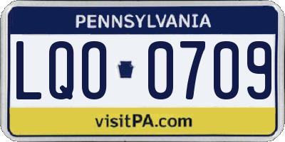 PA license plate LQO0709