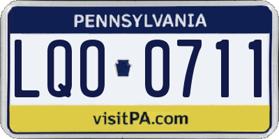 PA license plate LQO0711