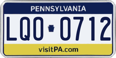 PA license plate LQO0712