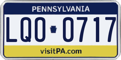 PA license plate LQO0717