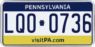 PA license plate LQO0736