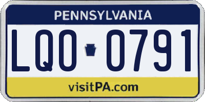 PA license plate LQO0791