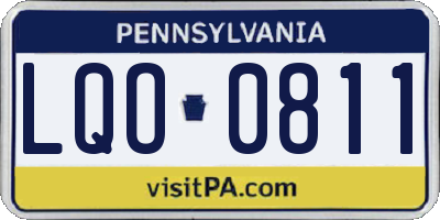 PA license plate LQO0811