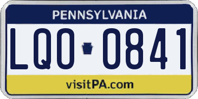 PA license plate LQO0841