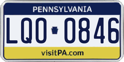 PA license plate LQO0846