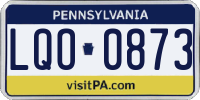 PA license plate LQO0873