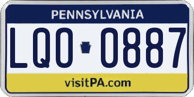 PA license plate LQO0887