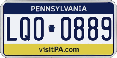 PA license plate LQO0889