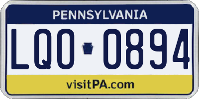 PA license plate LQO0894