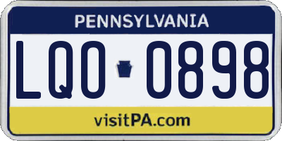 PA license plate LQO0898