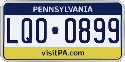 PA license plate LQO0899