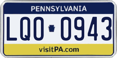 PA license plate LQO0943