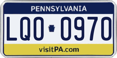 PA license plate LQO0970