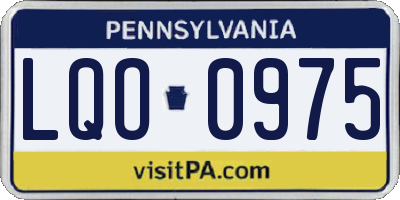 PA license plate LQO0975