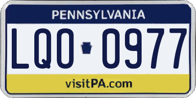 PA license plate LQO0977