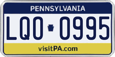 PA license plate LQO0995