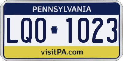 PA license plate LQO1023