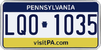 PA license plate LQO1035