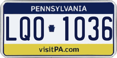 PA license plate LQO1036