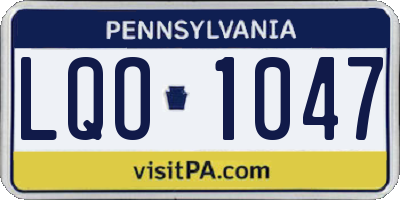 PA license plate LQO1047
