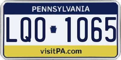 PA license plate LQO1065