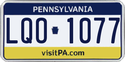 PA license plate LQO1077