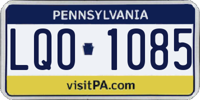 PA license plate LQO1085