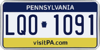 PA license plate LQO1091