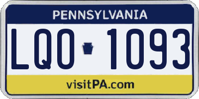 PA license plate LQO1093