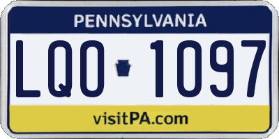 PA license plate LQO1097