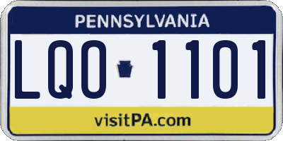 PA license plate LQO1101