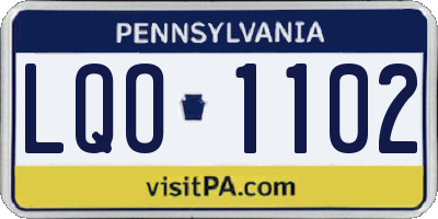 PA license plate LQO1102