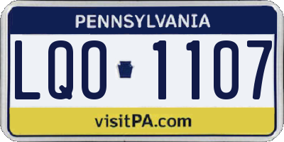 PA license plate LQO1107