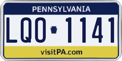 PA license plate LQO1141