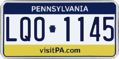 PA license plate LQO1145