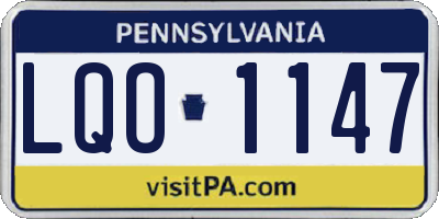PA license plate LQO1147
