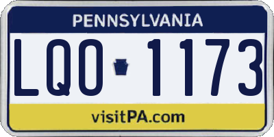 PA license plate LQO1173