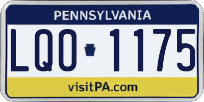 PA license plate LQO1175