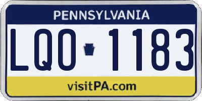 PA license plate LQO1183