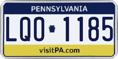 PA license plate LQO1185