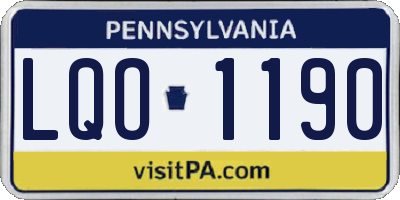 PA license plate LQO1190