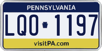 PA license plate LQO1197